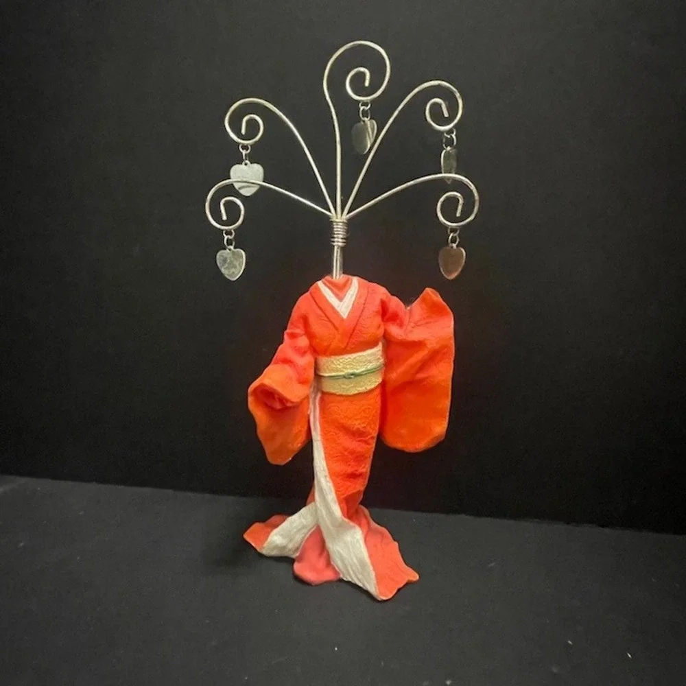 Vintage Modified Japanese Geisha Doll or Ningyo Decorative Note or Photo Holder
